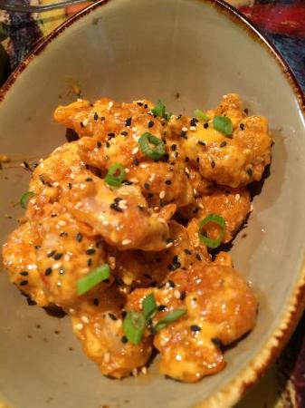 Cafe Tu Tu Tango signature dishes Butter Chicken Tikka Masala
Dynamite Shrimp
Garlic-Maple Chicken Wings